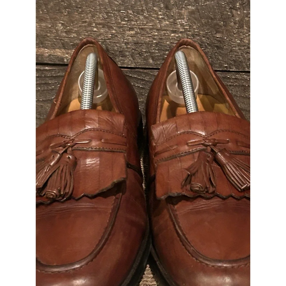 JOHNSTON & MURPHY Cellini Leather Kiltie Loafers w/Tassels Brown. 11.5‎